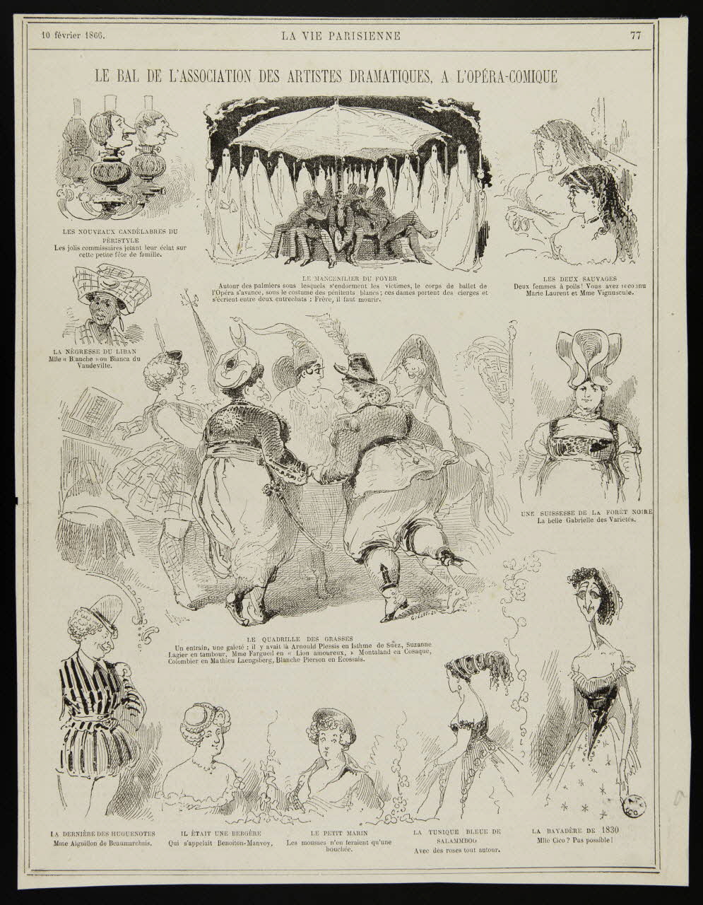 estampe LA VIE PARISIENNE  LE BAL DE L'ASSOCIATION DES ARTISTES DRAMATIQUES, A L'OPERA-COMIQUE 1967.117.169 Photo
