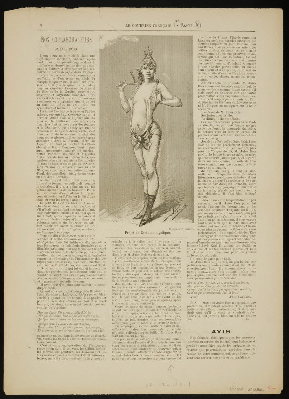 estampe Projet de Costume mystique. 1967.117.183.1 Photo