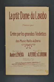 Ciro Urbini ; Antoine Ferré ; André Leneka ; Editions Musicales Buffet; ; Crampon Et Cie; chanson petit format Île-de-France, France 1925 1965.176.10 Photo Mucem