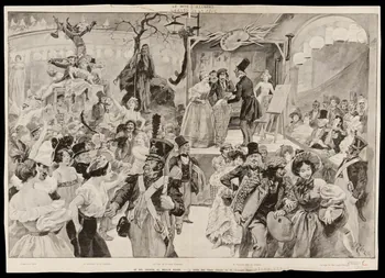estampe LE MONDE ILLUSTRE  LE BAL GAVARNI AU MOULIN ROUGE. - Défilé des Chars 1967.117.227.1 Photo