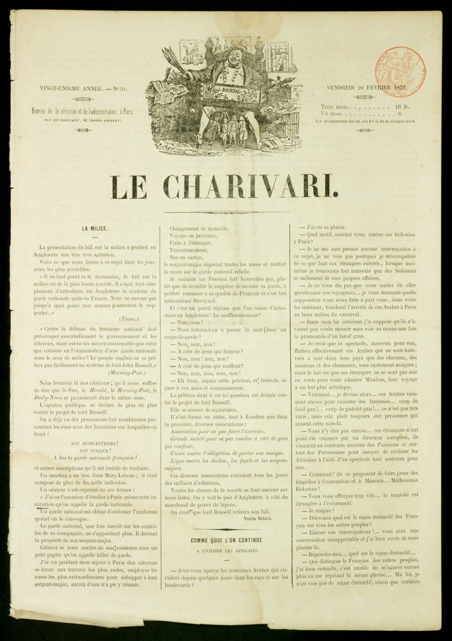 estampe LE CHARIVARI. 1967.117.23 Photo