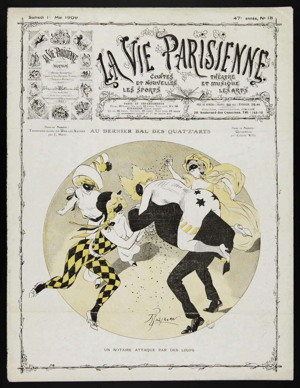 estampe LA VIE PARISIENNE  UN NOTAIRE ATTAQUE PAR DES LOUPS 1967.117.230 Photo