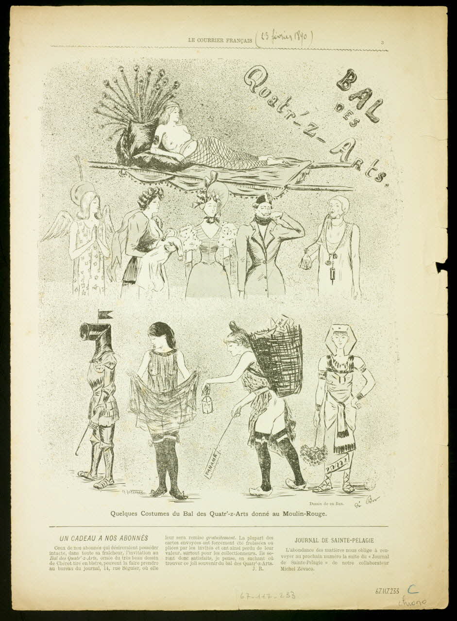 estampe LE COURRIER FRANCAIS  Quelques costumes du Bal des Quatr'-z-Arts donné au Moulin-Rouge. lle-de-France, France 1890 1967.117.233 Photo