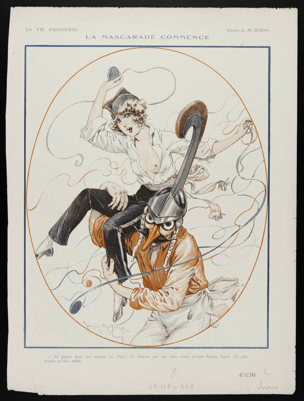 estampe LA VIE PARISIENNE  LA MASCARADE COMMENCE 1967.117.243 Photo