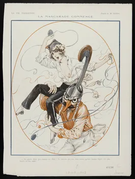estampe LA VIE PARISIENNE  LA MASCARADE COMMENCE 1967.117.243  Photo