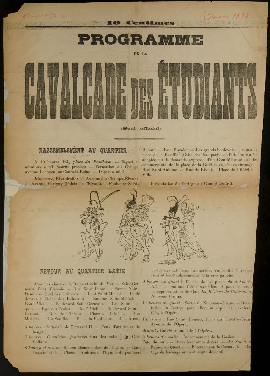 estampe PROGRAMME  DE LA  CAVALCADE DES ETUDIANTS 1967.117.278 Photo