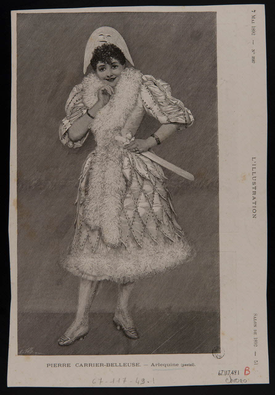 estampe PIERRE CARRIER-BELLEUSE. - Arlequine (pastel). 1967.117.49.1 Photo