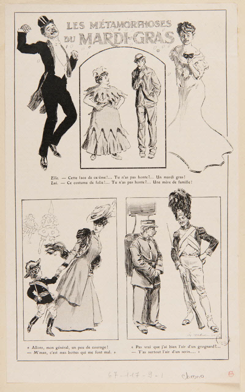 estampe LES METAMORPHOSES  DU MARDI-GRAS 1967.117.9.1 Photo