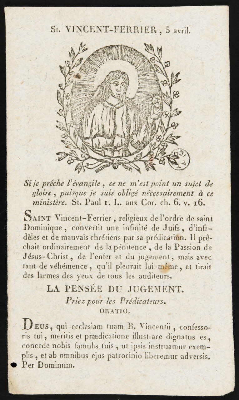 estampe St. VINCENT-FERRIER 1967.125.14 Photo