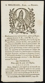estampe S. MELCHIADE, PAPE 1967.125.38 Photo