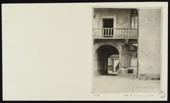 estampe Une cour à Moret-sur-Loing (Seine-et-Marne) 1967.130.70.2 Photo