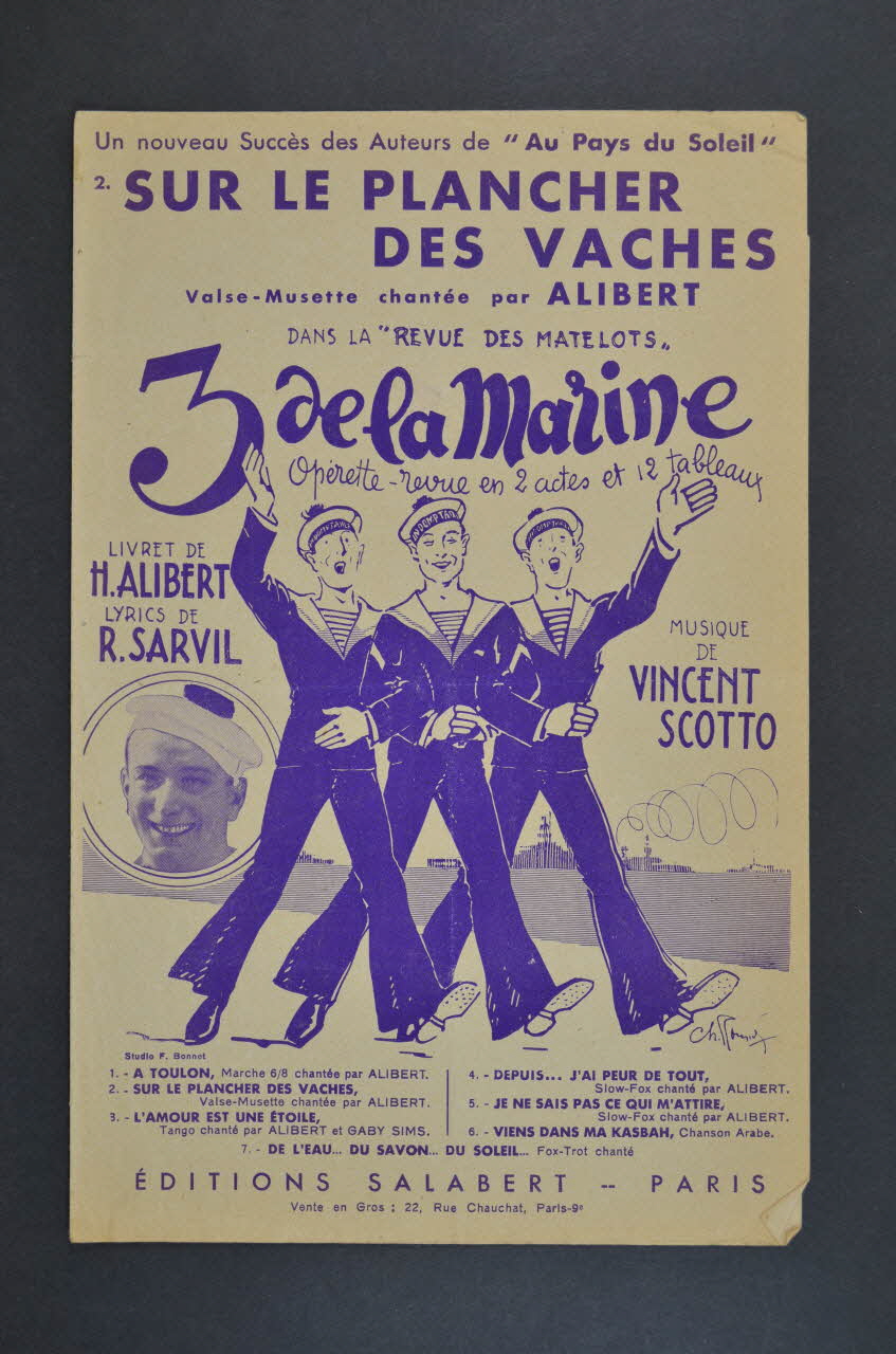 Henri Alibert ; Vincent Scotto ; René Sarvil ; Francis F. Salabert chanson petit format Île-de-France, France 1934 1966.190.45 Photo Mucem