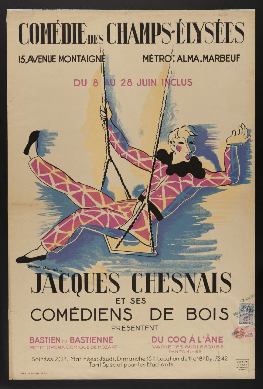 estampe JACQUES CHESNAIS  ET SES  COMEDIENS DE BOIS 1967.149.61  Photo