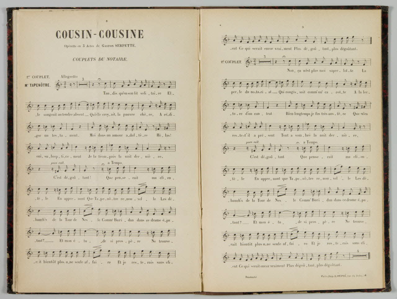 album Théâtre des Folies - Dramatique  COUSIN - COUSINE  OPERETTE  en 3 Actes. 1967.162.2.10 Photo