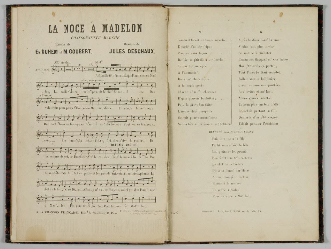 album LA NOCE A MADELON  Chansonnette - Marche 1967.162.2.4 Photo
