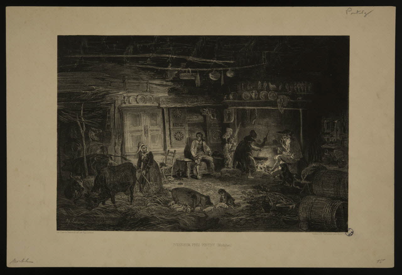 Lalaisse François Hippolyte estampe INTERIEUR PRES PONTIVY (Morbihan.) Pays de la Loire, France 1845-1860 1967.171.21 Photo