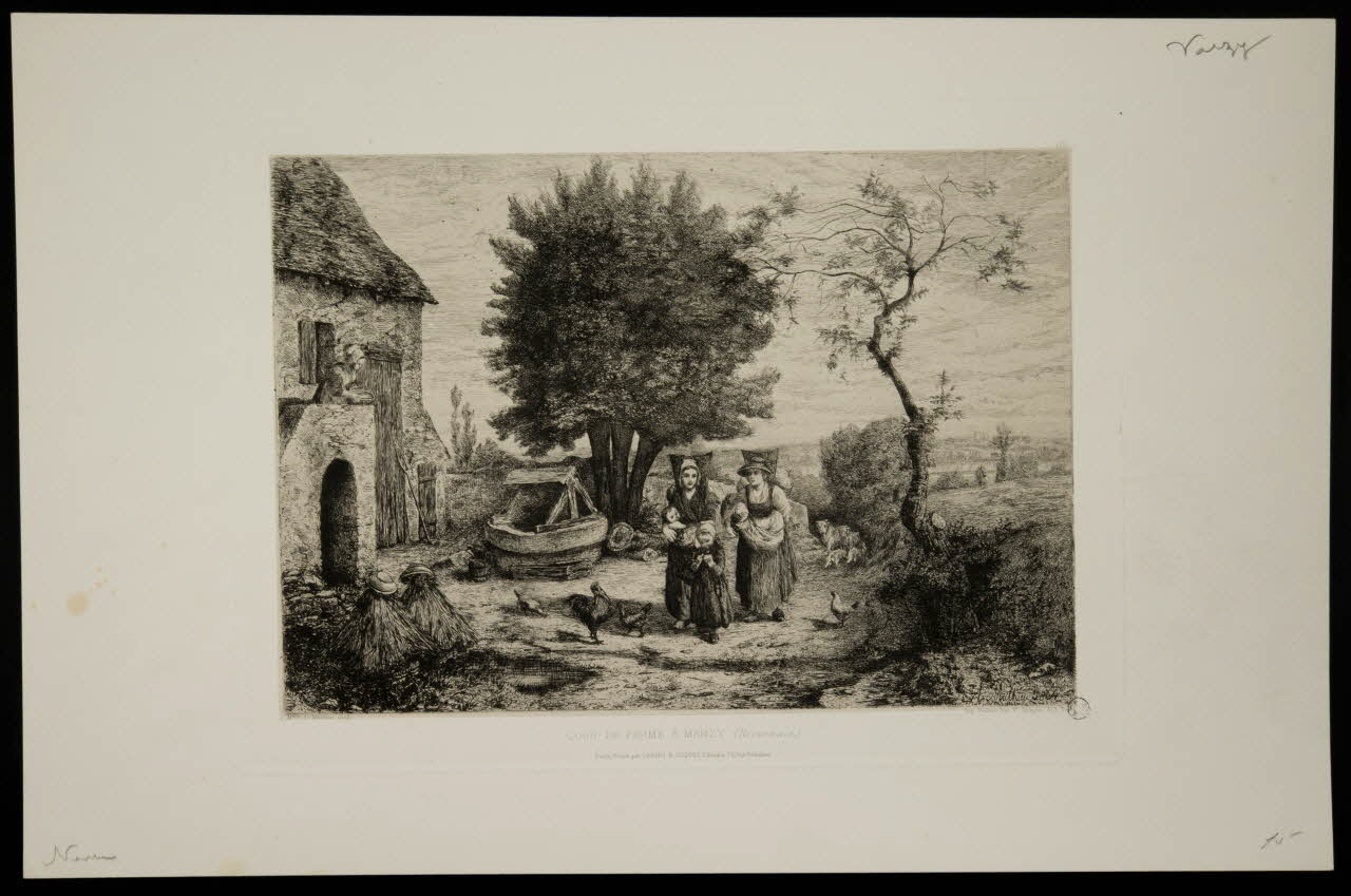 Cadart A. et Luquet estampe COUR DE FERME A MARZY Paris 1863-1867 1967.171.31 Photo
