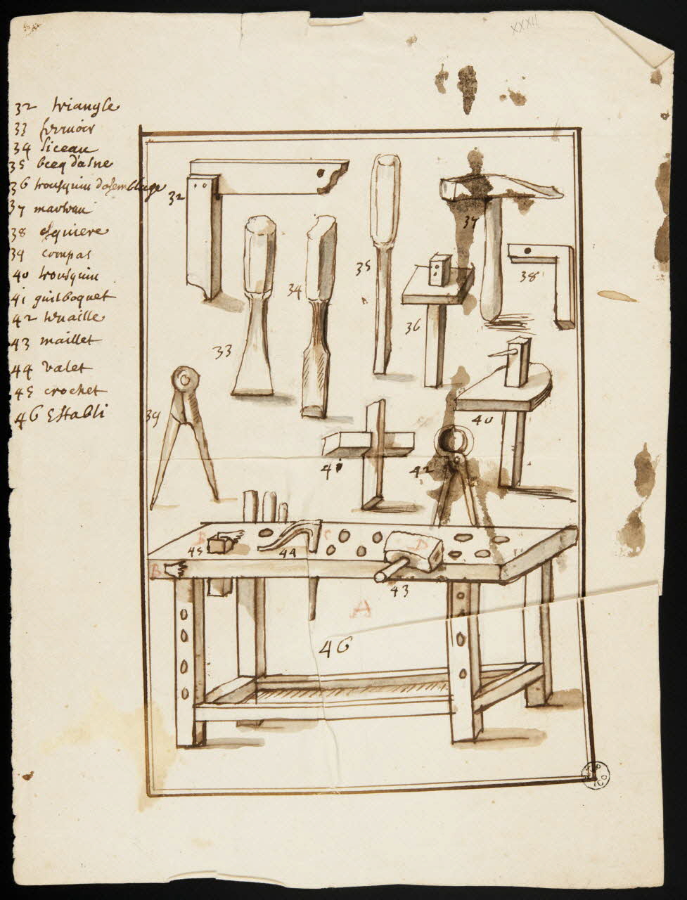 dessin Outillage de menuisier 1967.171.42 Photo