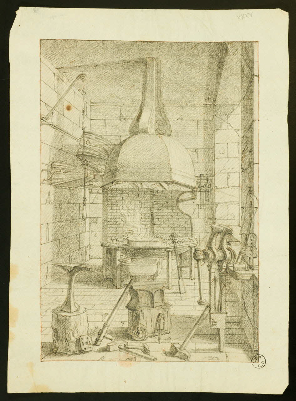 dessin Vue d'une forge 1967.171.46 Photo