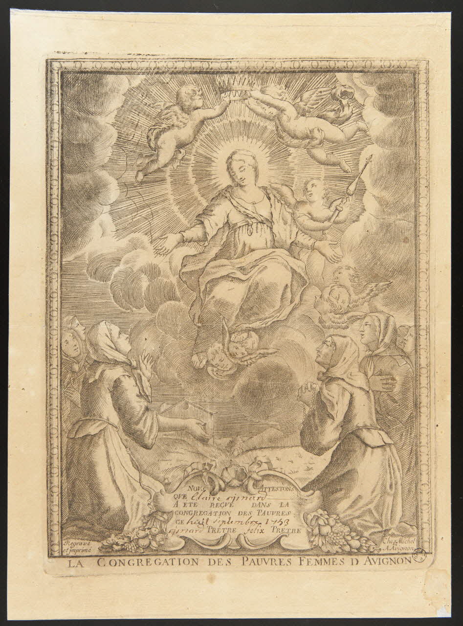 imagerie ancienne LA CONGREGATION DES PAUVRES FEMMES D'AVIGNON 1967.171.5 Photo