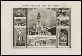 Cettier ; Dubouchet ; Fugèr estampe SOUVENIR DE PELERINAGE A NOTRE-DAME-DE-FOURVIERES. Lyon 1852 1967.171.7 Photo