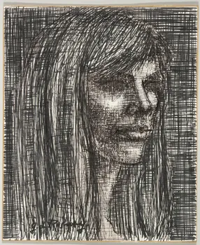 dessin " PORTRAIT DE FRANCOISE HARDY " 1967.177.33 Photo