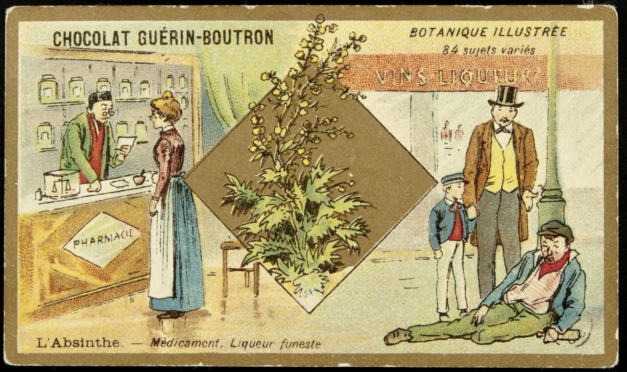 carte réclame L'Absinthe. - Médicament, Liqueur funeste 1967.183.1 Photo