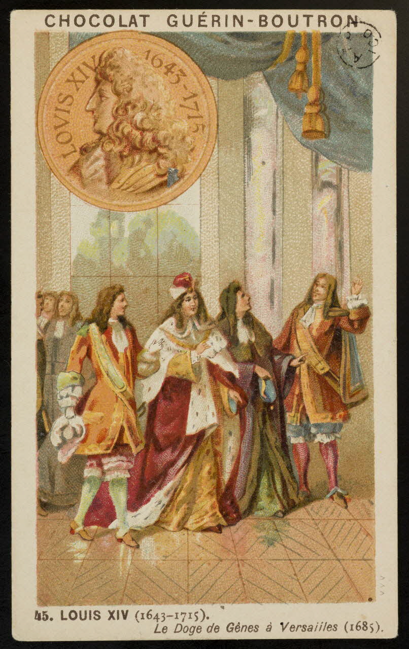 carte réclame 45. LOUIS XIV (...) à Versailles (1685). 1967.183.16 Photo Mucem