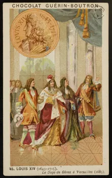 carte réclame 45. LOUIS XIV (...) à Versailles (1685). 1967.183.16  Photo Mucem