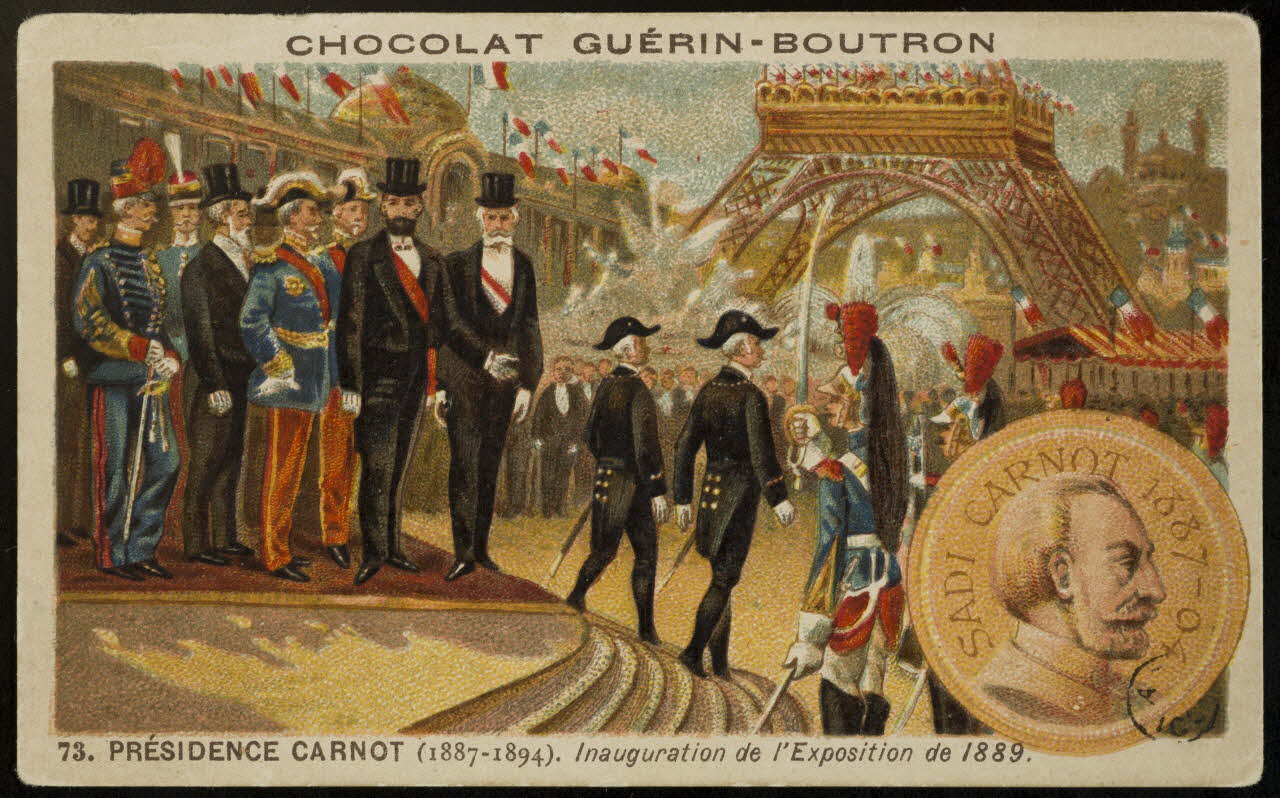 carte réclame 73. PRESIDENCE CARNOT (...) EXPOSITION DE 1889. 1967.183.38 Photo Mucem