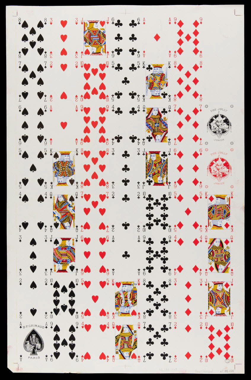 estampe Planche de cartes à jouer 1967.185.1105  Photo