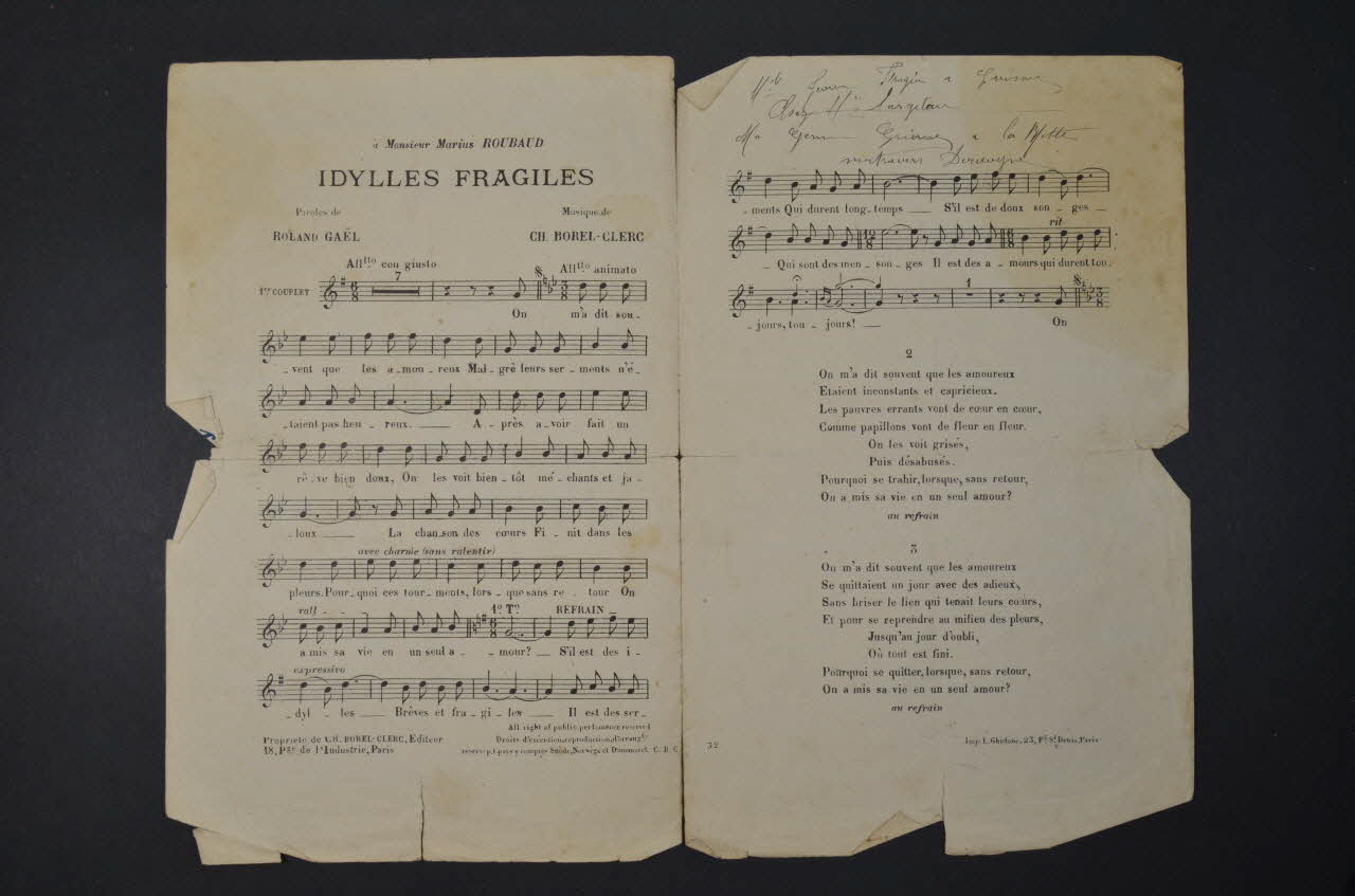 chanson petit format 1966.190.72 Photo Mucem