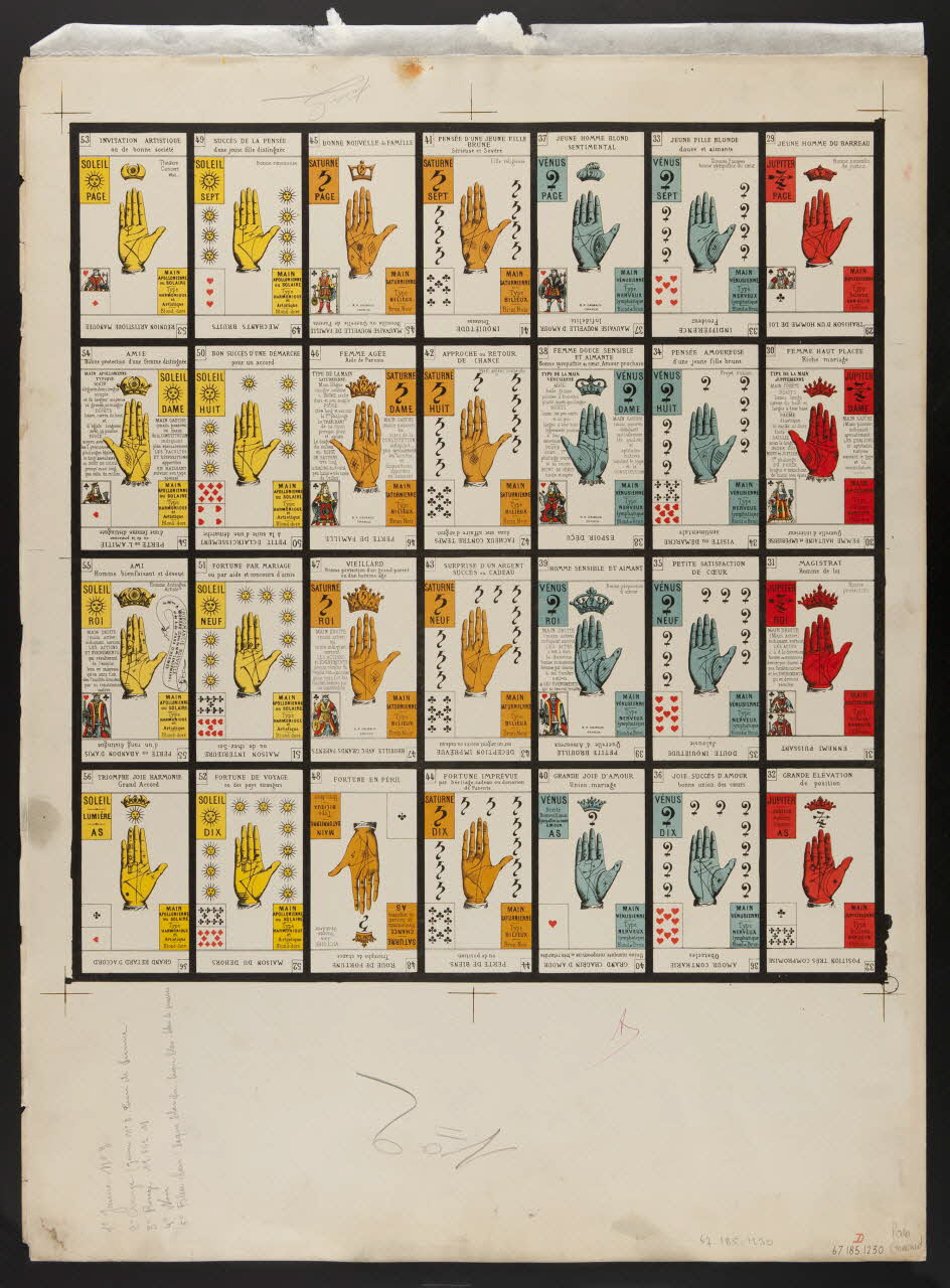 estampe Cartes de prédiction voyance 1967.185.1230 Photo