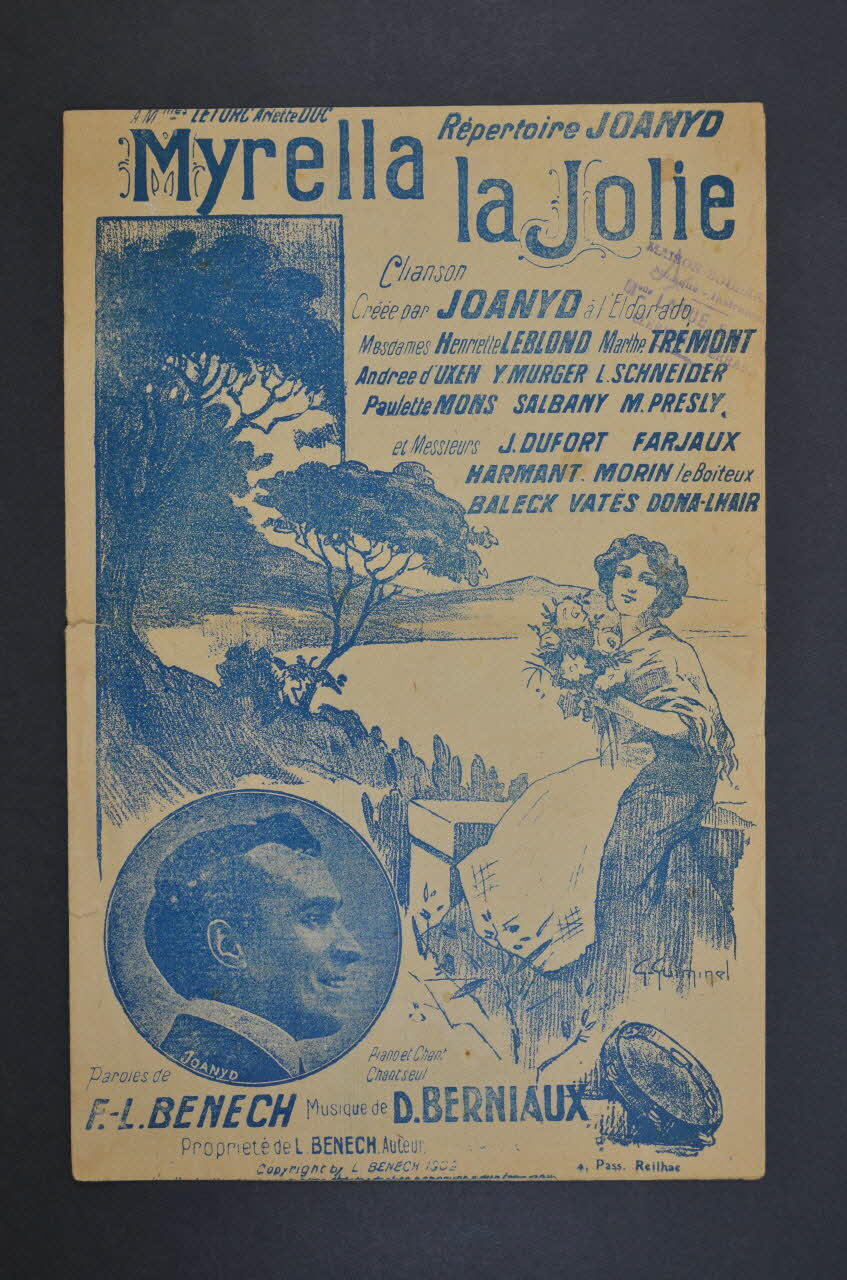Ferdinand Louis Bénech ; Désiré Berniaux ; Joanyd chanson petit format Île-de-France, France 1909 1965.176.52 Photo Mucem