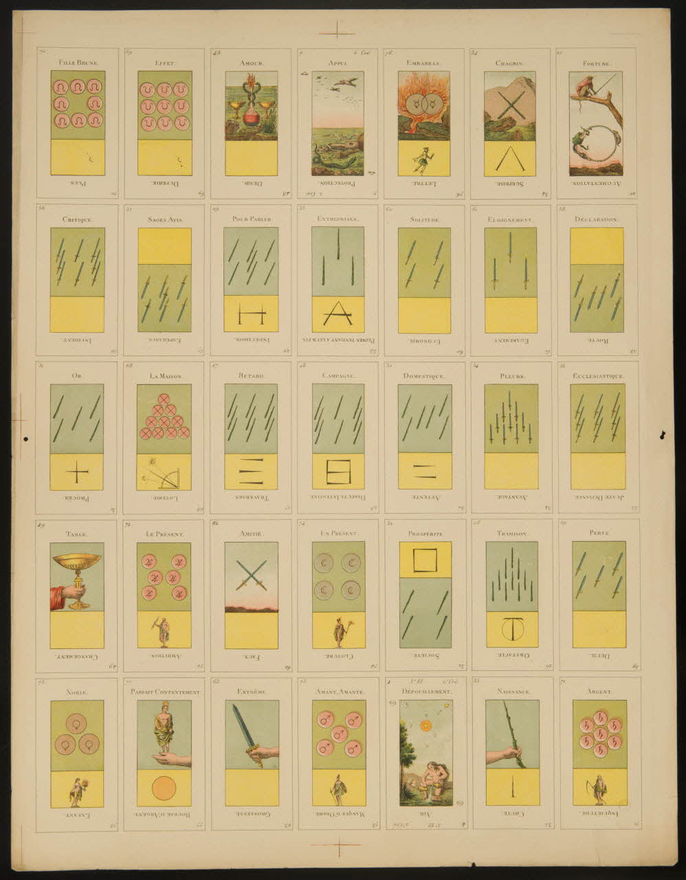 estampe Cartes de tarot divinatoire 1967.185.1241.4 Photo