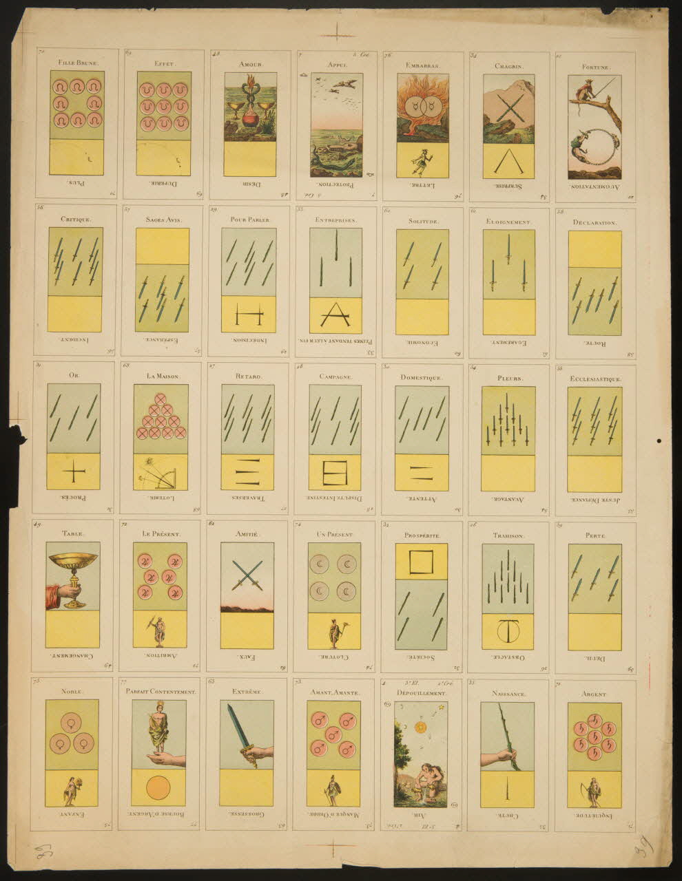 estampe Cartes de tarot divinatoire 1967.185.1241.7 Photo