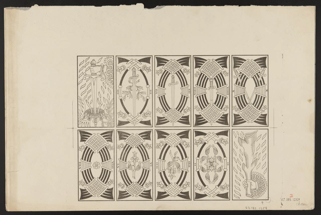 estampe Motifs pour le revers de cartes à jouer 1967.185.1259 Photo