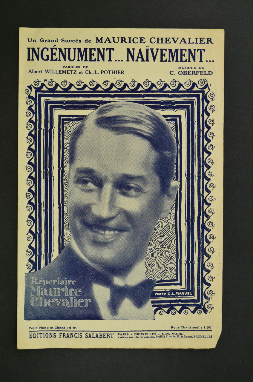 Albert Willemetz ; C. Oberfeld ; Charles-Louis Pothier ; Maurice Chevalier ; Francis F. Salabert chanson petit format Île-de-France, France 1929 1966.190.81 Photo Mucem