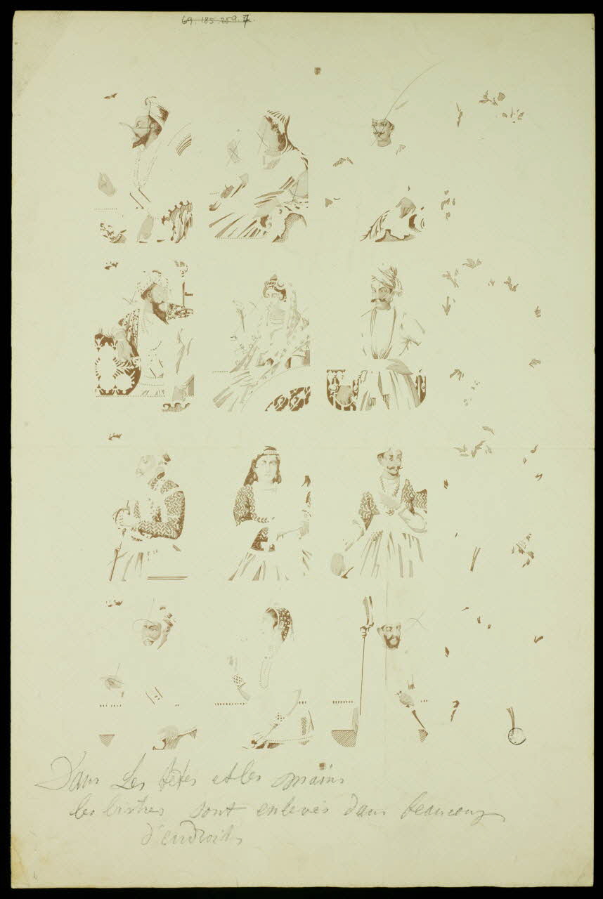 estampe Modèle de figures pour cartes à jouer 1967.185.1317 Photo