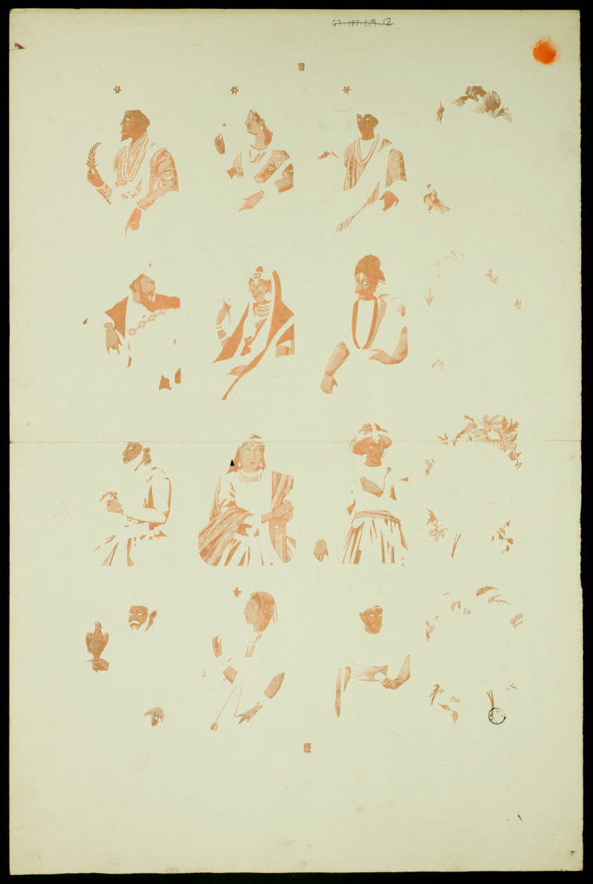 estampe Modèle de figures pour cartes à jouer 1967.185.1318 Photo
