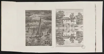 estampe Navigation de nuit et moulin à eau. 1967.185.1346.1 Photo