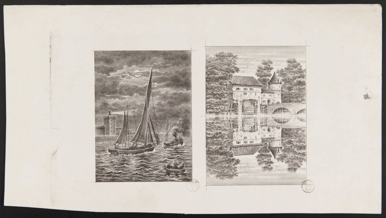 estampe Navigation de nuit et moulin à eau. 1967.185.1346.2 Photo