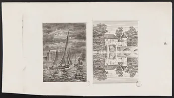 estampe Navigation de nuit et moulin à eau. 1967.185.1346.2 Photo