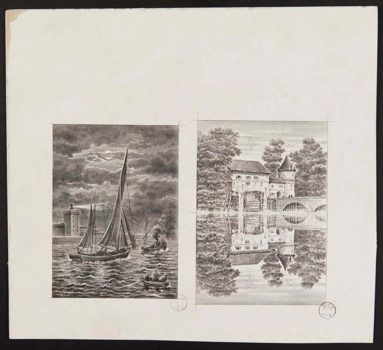 estampe Navigation de nuit et moulin à eau. 1967.185.1346.3 Photo