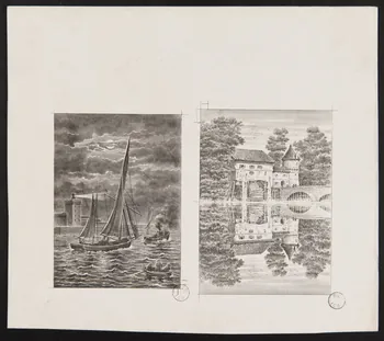 estampe Navigation de nuit et moulin à eau. 1967.185.1346.4 Photo