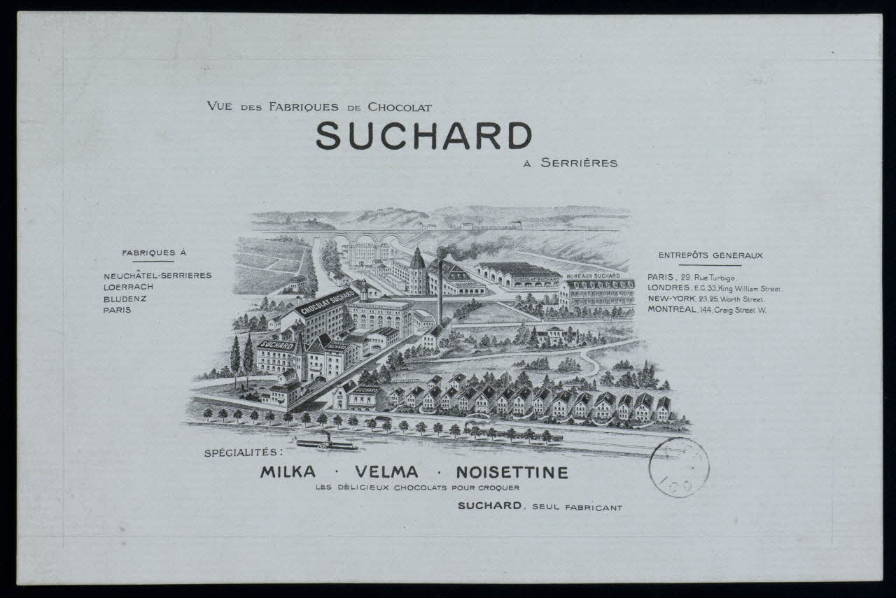 estampe VUE DES FABRIQUES DE CHOCOLAT  SUCHARD 1967.185.1377.1 Photo
