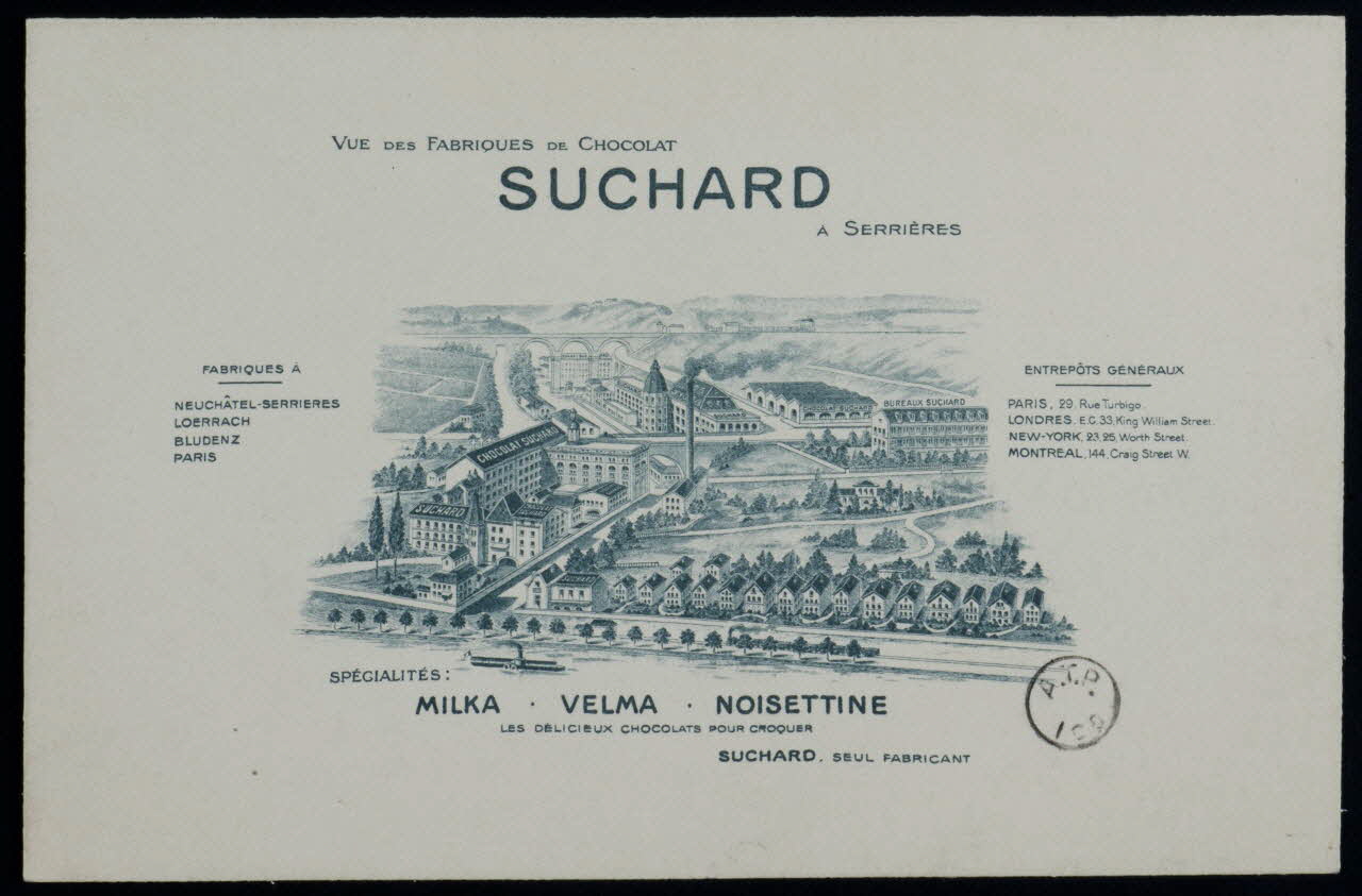 estampe VUE DES FABRIQUES DE CHOCOLAT  SUCHARD 1967.185.1377.2 Photo