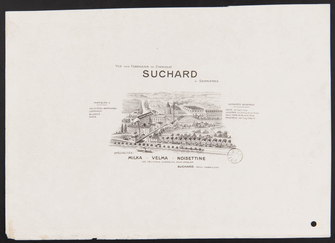 estampe VUE DES FABRIQUES DE CHOCOLAT  SUCHARD  A SERRIERES 1967.185.1378.2 Photo