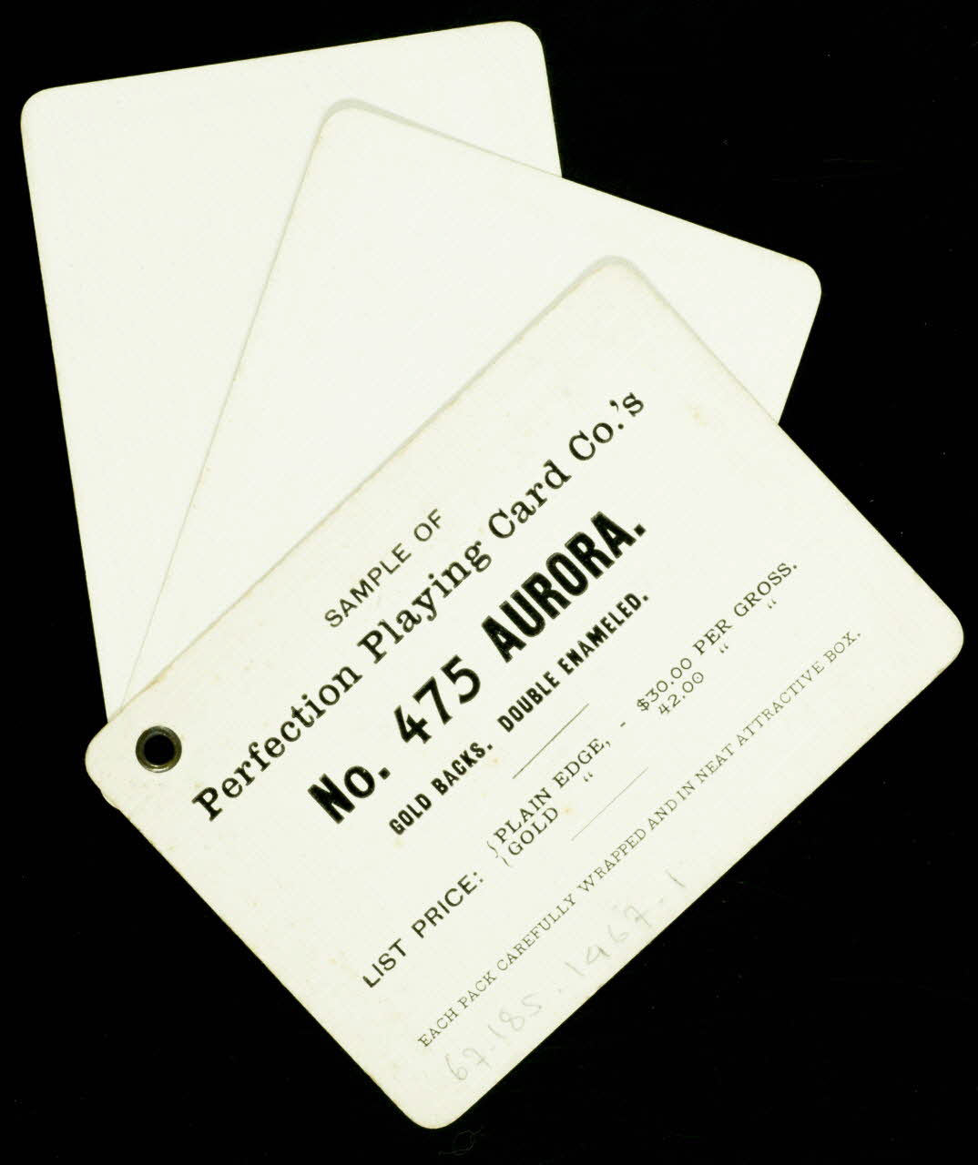cartes à jouer SAMPLE OF  Perfection Playing Card Co.'s 1967.185.1467 Photo
