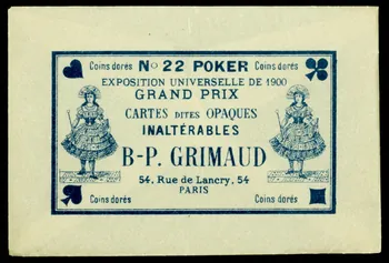 ENVELOPPE DE JEU DE CARTES CARTES DITES OPAQUES  INALTERABLES  B-P. GRIMAUD 1967.185.1549  Photo